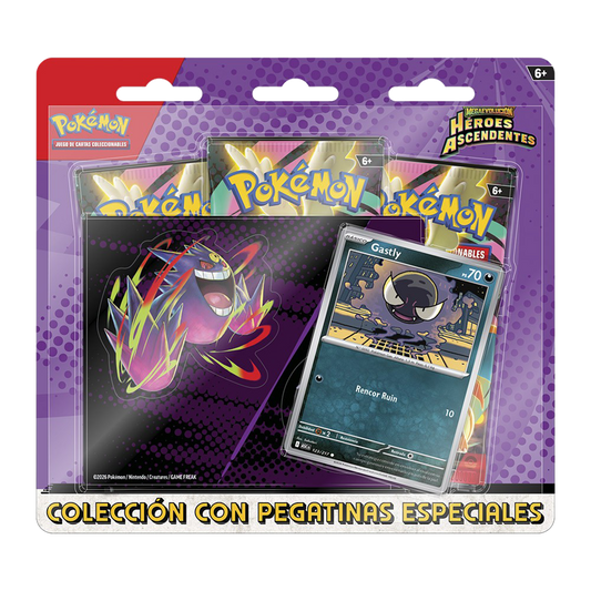 Blíster 3 Sobres Pegatina Especial - Pokémon Megaevolución - Héroes Ascendentes- Español