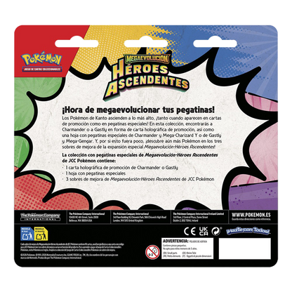 Blíster 3 Sobres Pegatina Especial - Pokémon Megaevolución - Héroes Ascendentes- Español